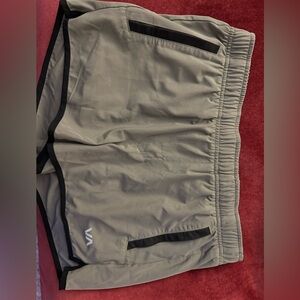 RVCA Tan Athletic Shorts with Black Accents